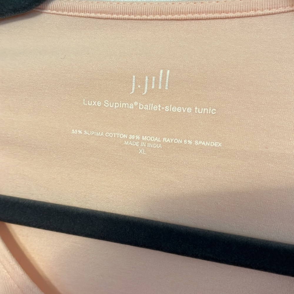 J Jill Luxe Supima ballet sleeve tunic. Size xl. Pale pink - Picture 2 of 5